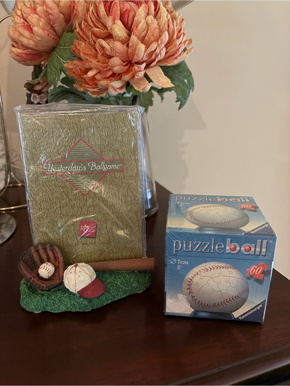 NWT Russ “Yesterday’s Ballgame” 4x6” picture frame and Ravensburger puzzle